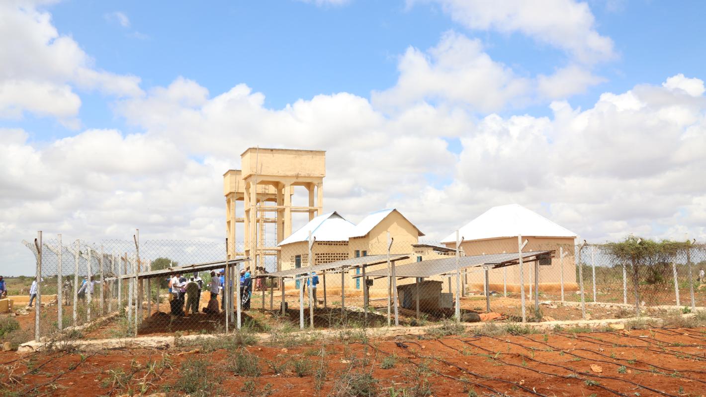 Photo of a water infrastructure at the Saameynta Pilot Irrigation project in Barwaqo settlement in Baidoa