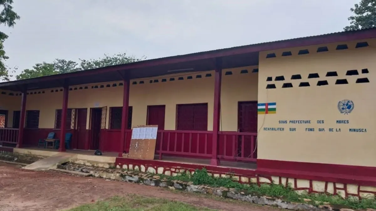 L’extérieur du bâtiment de Birao. 