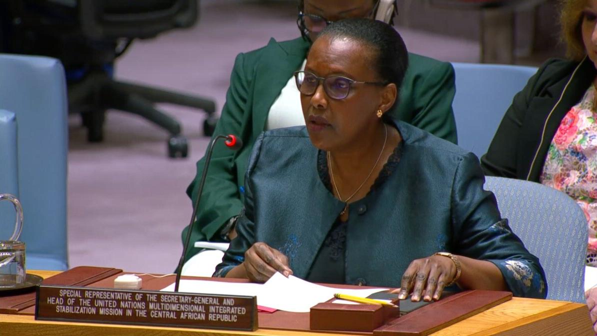 Valentine Rugwabiza s’adresse au Conseil de sécurité de l’ONU.