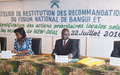 Un atelier pour restituer les recommandations du Forum de Bangui