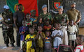 Le contingent portugais fait des heureux parmi des élèves des 3e et 6e arrondissements de Bangui
